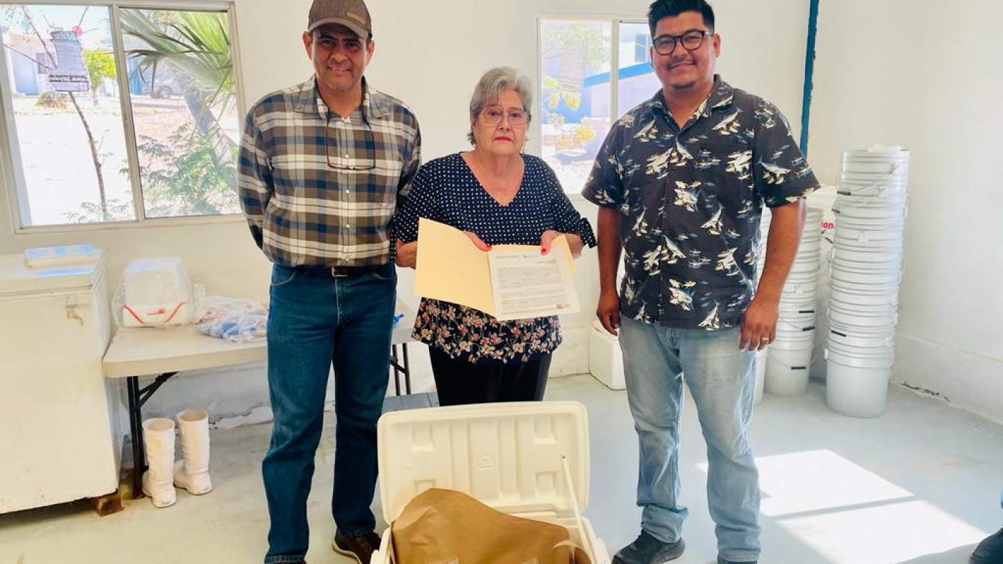 Entrega de semilla de ostion a Cooperativa Calamacha del Programa de Recursos Genéticos del subcomponente Semilla Acuícola en su Ejercicio 2023